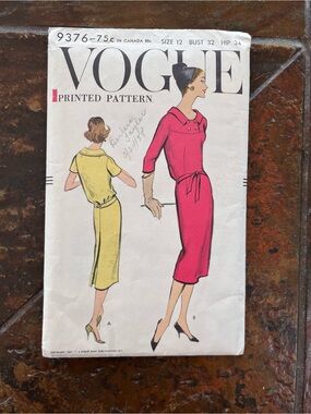 Vogue 1957 Sewing Pattern 9376 Dress Size 12